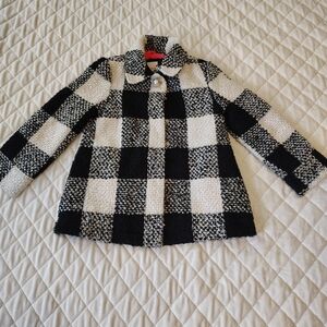 Cat & Jack,Black & White Girls Textured Coat Size XS 4-5.